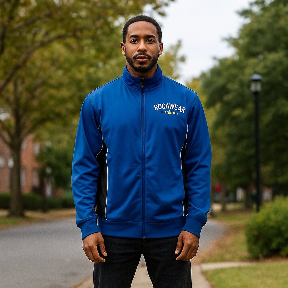 Roca Wear Fleece Lined Full Zip Basketball Track Athletic Preppy Jacket XL 18/20